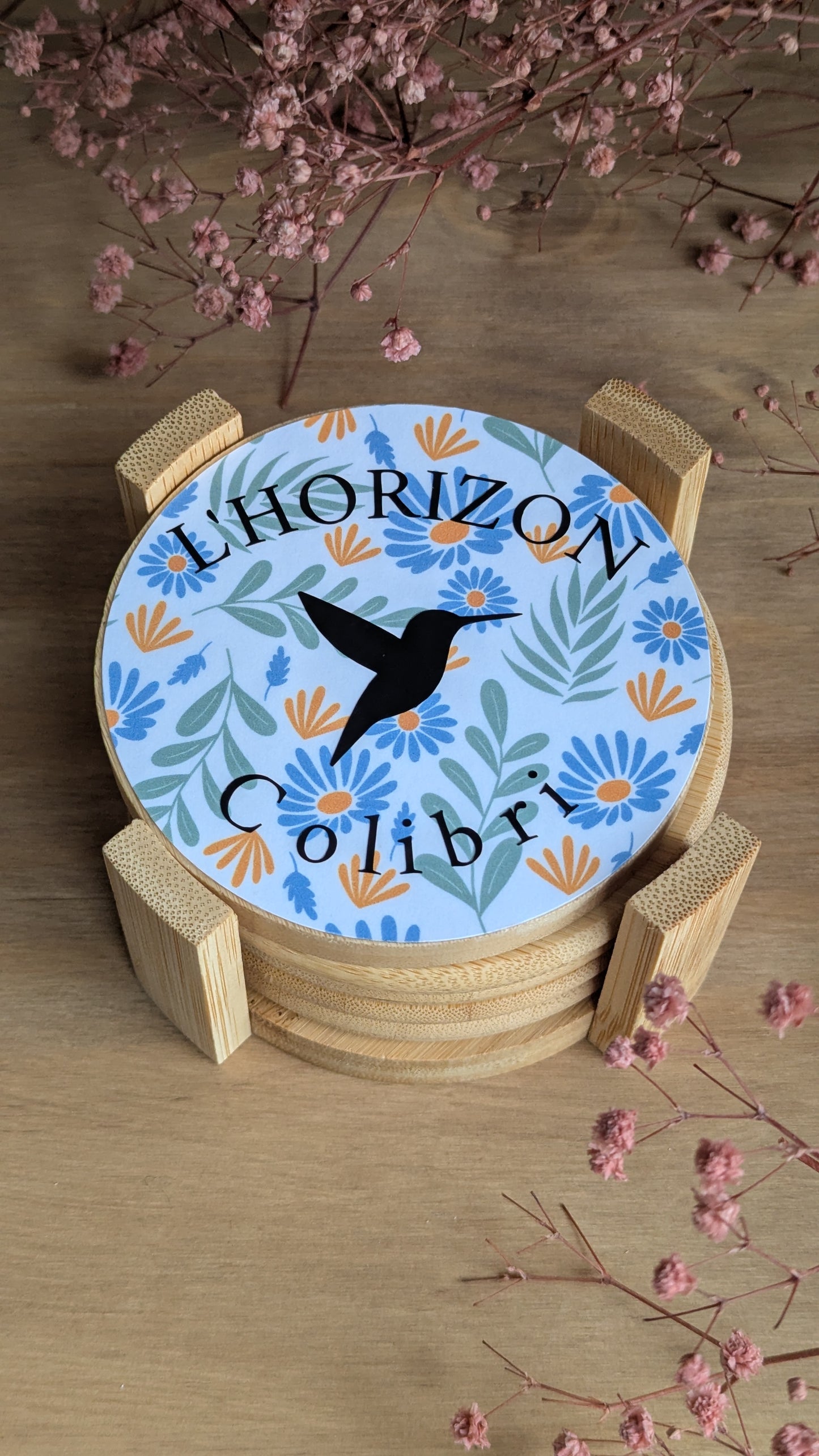 Dessous de verre - Motif à fleurs